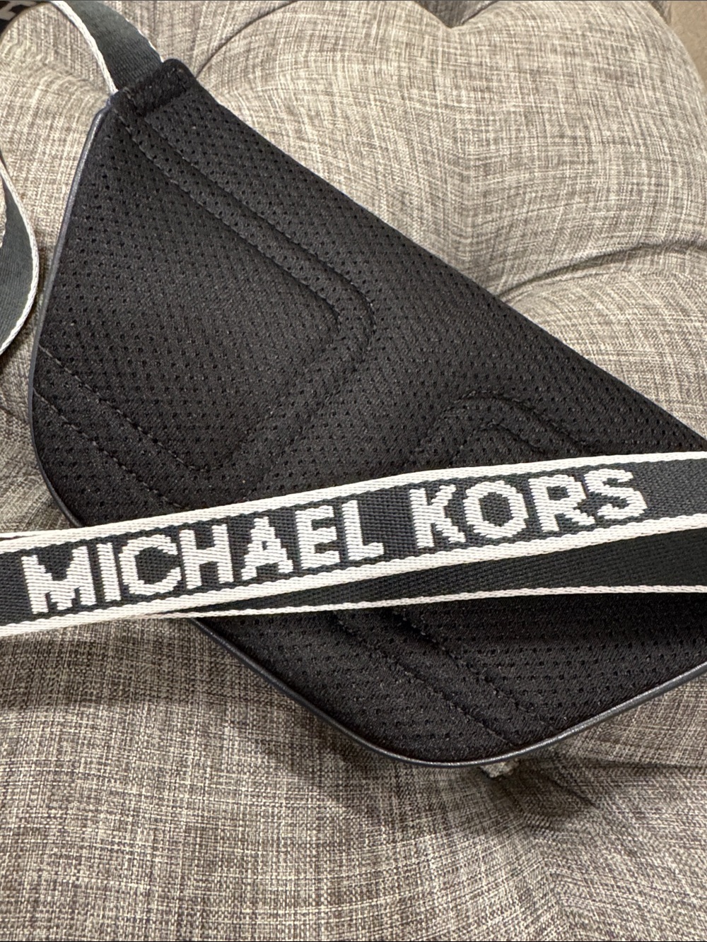 Michael Kors Bag Cooper Mini Belt Bag Logo Signature Blue Black Fanny Pack - Picture 14 of 17